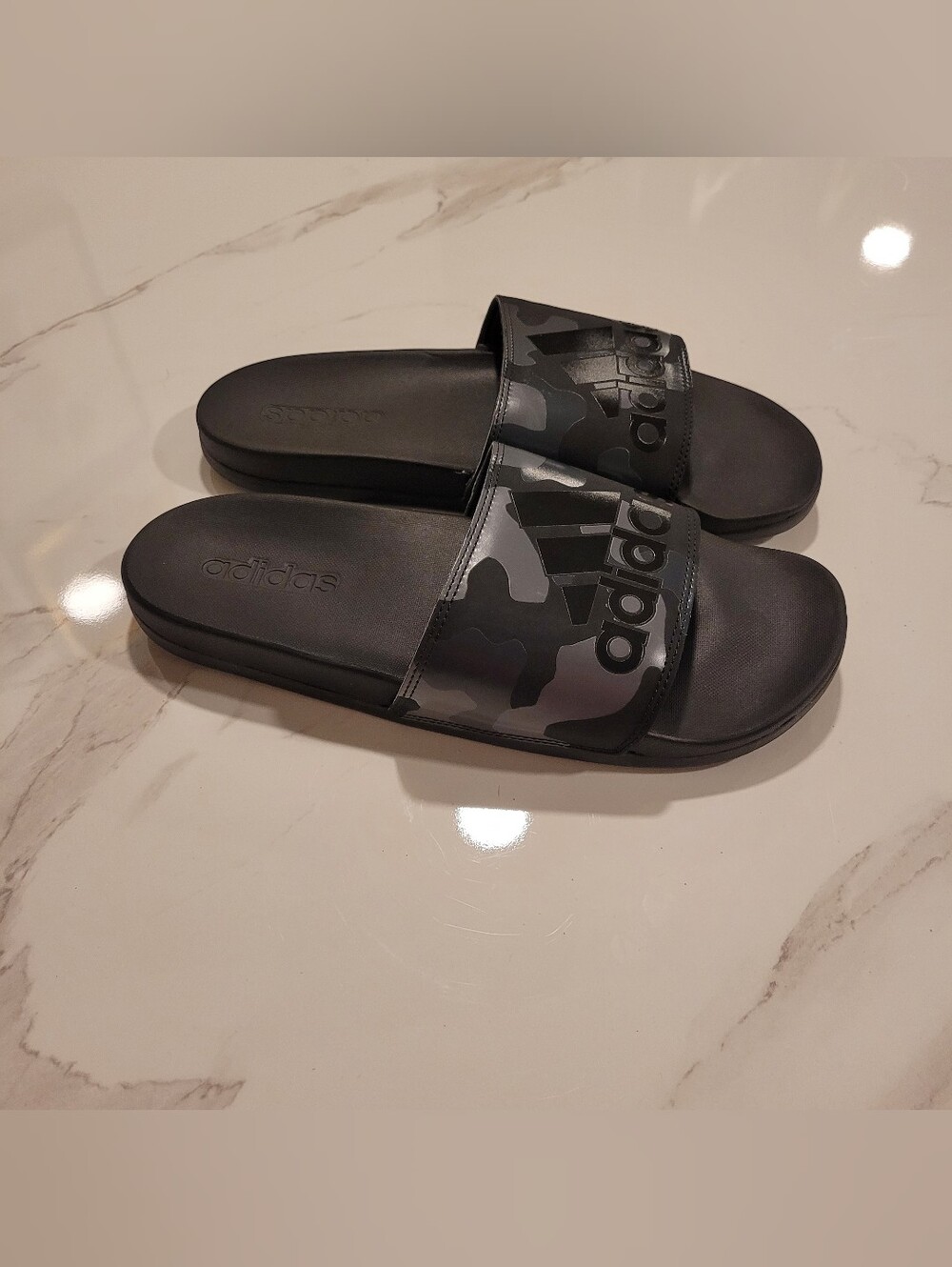 adidas Men's Black Camo Slides